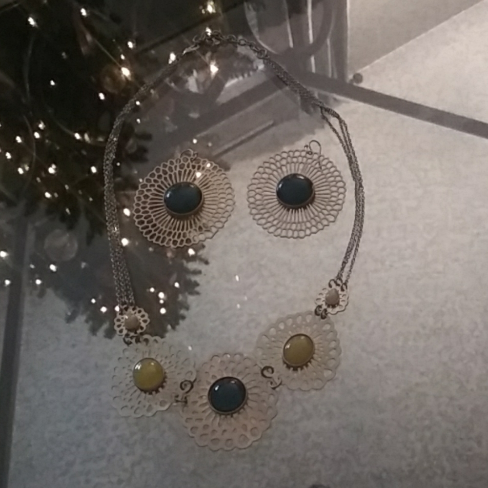 Earring and necklace jewelry set